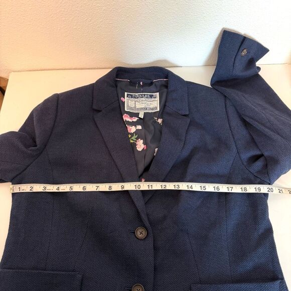 Joules Ellice Jersey Two Button Navy Blazer Size 12 - Picture 9 of 9